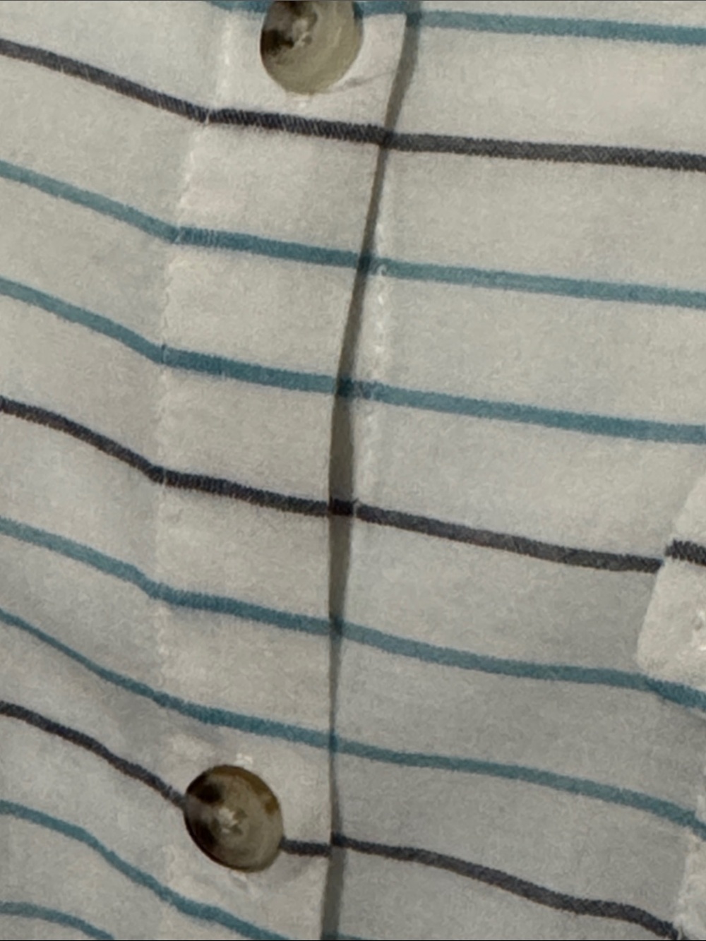 Toad & Co Organic Cotton Button Up-XL-Slightly Sheer-White/Blue-Lightweight-EUC - Picture 5 of 16